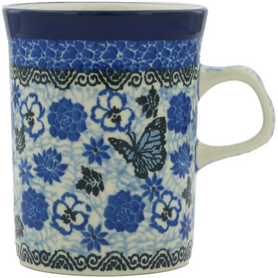 Polish Pottery Mug 8 oz Butterfly Dream UNIKAT