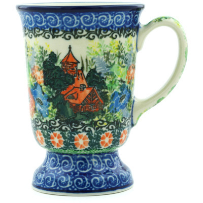 Polish Pottery Mug 8 oz Country Cabin UNIKAT