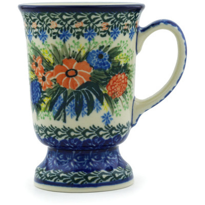 Polish Pottery Mug 8 oz Wedding Bouquet UNIKAT