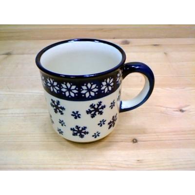 Polish Pottery Mug 8 oz Winter Flowers