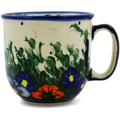 Polish Pottery Mug 9 oz Spring Bouquet UNIKAT