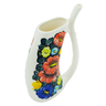 faience Mug with Straw 14 oz Little Flower Patch Black