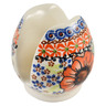Polish Pottery Napkin Holder 3&quot; Orange Zinnia