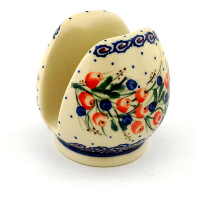 Polish Pottery Napkin Holder 3&quot; Patriotic Blooms UNIKAT