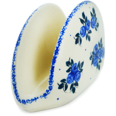 Polish Pottery Napkin Holder 5&quot; Blue Berry Special UNIKAT