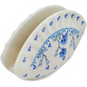 Polish Pottery Napkin Holder 5&quot; Blue Grapevine