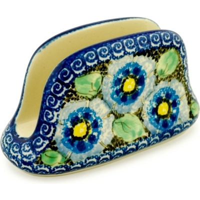 Polish Pottery Napkin Holder 6&quot; Bright Eyes UNIKAT