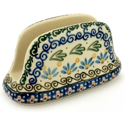 Polish Pottery Napkin Holder 6&quot; Floral Medley