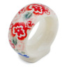 Polish Pottery Napkin Ring 2&quot; Fluctuating Pansy&#039;s
