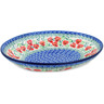 Polish Pottery Oval Bowl 10&quot; Red Pansy