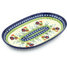 Polish Pottery Oval Platter 11&quot; Country Rooster UNIKAT