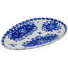 Polish Pottery Oval Platter 11&quot; Fancy Floral UNIKAT