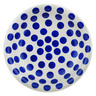Polish Pottery Pasta Bowl 9&quot; Blue Polka Dot Beauty