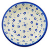 Polish Pottery Pasta Bowl 9&quot; Forget Me Not Swirls