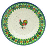 Polish Pottery Pasta Bowl 9&quot; Rooster&#039;s Crow UNIKAT