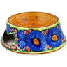 Polish Pottery Pet Bowl 9&quot; Tropical Wildflowers UNIKAT
