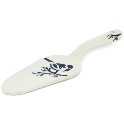 Polish Pottery Pie and Cake Server 7&quot; Birds At Night