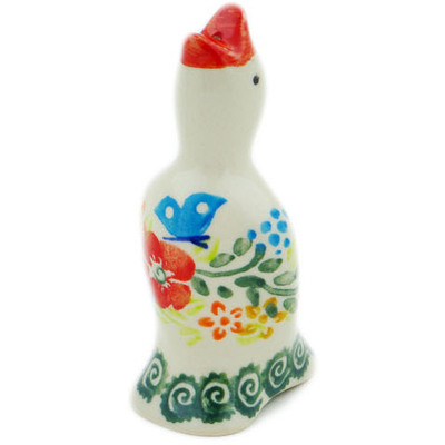 Polish Pottery Pie Bird 3&quot; Ring Of Meadow Flowers