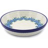 Polish Pottery Pie Dish 10&quot; Blue Rose