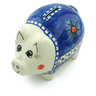 Polish Pottery Piggy Bank 4&quot; Blue Heaven UNIKAT