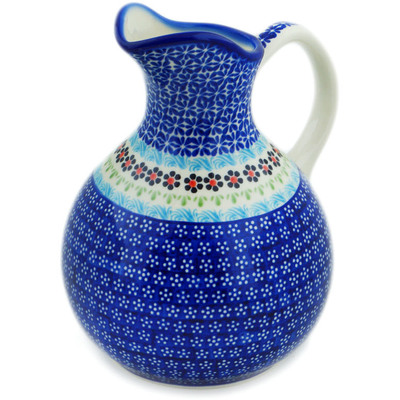 Polish Pottery Pitcher 10 Cup Spring Country Trip