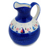 Polish Pottery Pitcher 10 Cup Sweet Sailboats
