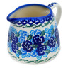 Polish Pottery Pitcher 19 oz Blue Kiss Blooms