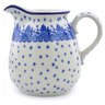 Polish Pottery Pitcher 6 Cup Blue Winter