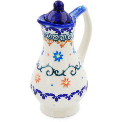 Polish Pottery Pitcher with Lid 4 oz Sunflower Dance