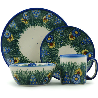 Polish Pottery Place Setting 10&quot; Wildflower Meadow