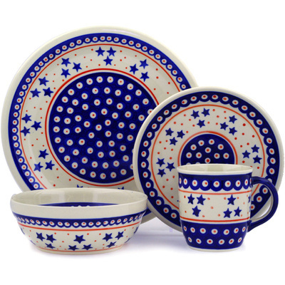 Polish Pottery Place Setting 11&quot; Fourth Of July