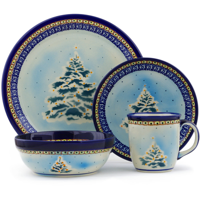 Polish Pottery Place Setting 11&quot; Frosted Pine