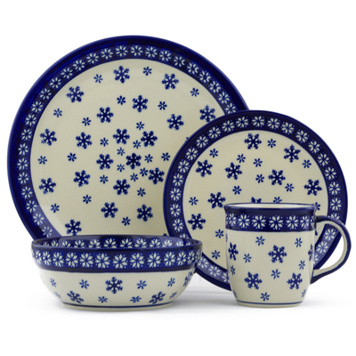 Polish Pottery Place Setting 11&quot; Winter Flowers