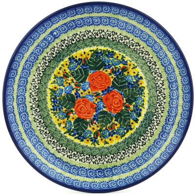 Polish Pottery Plate 10&quot; Amazing Beauty UNIKAT