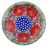Polish Pottery Plate 10&quot; Blue Eyes Bouquet UNIKAT
