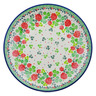 Polish Pottery Plate 10&quot; Hydrangea Wreath
