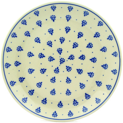 Polish Pottery Plate 10&quot; Little Blue Bouquet