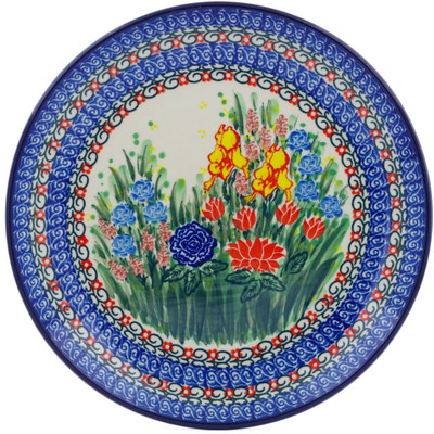 Polish Pottery Plate 10&quot; Spring Iris UNIKAT
