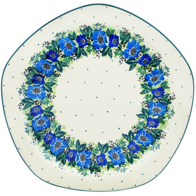 Polish Pottery Plate 10&quot; Stormy Poppy Chain