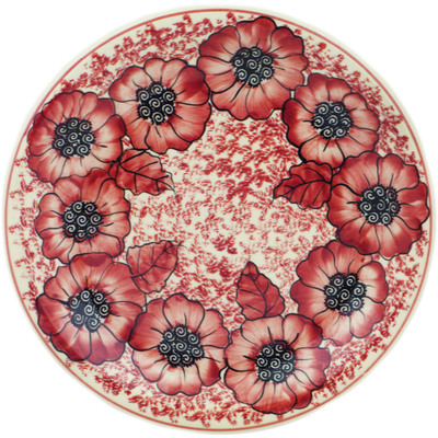 Polish Pottery Plate 10&quot; Sugar Plum Poppies