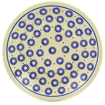 Polish Pottery Plate 11&quot; Aster Blues