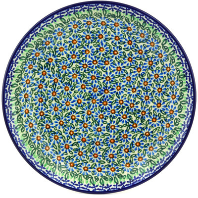 Polish Pottery Plate 11&quot; Aster Frenzy