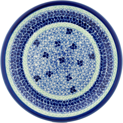 Polish Pottery Plate 11&quot; Blue Waltz