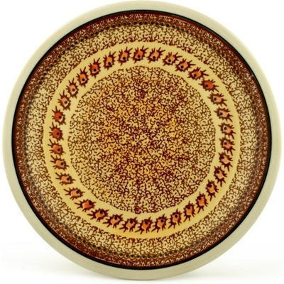 Polish Pottery Plate 11&quot; Brown Sugar