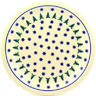 Polish Pottery Plate 11&quot; Evergreen Snowflakes