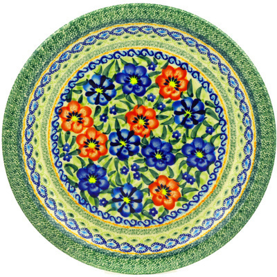 Polish Pottery Plate 11&quot; Floral Delight UNIKAT