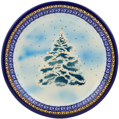 Polish Pottery Plate 11&quot; Frosted Pine