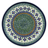 Polish Pottery Plate 11&quot; Gingham Flowers
