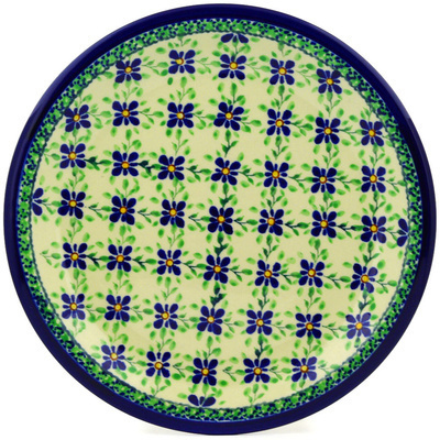 Polish Pottery Plate 11&quot; Gingham Patchwork