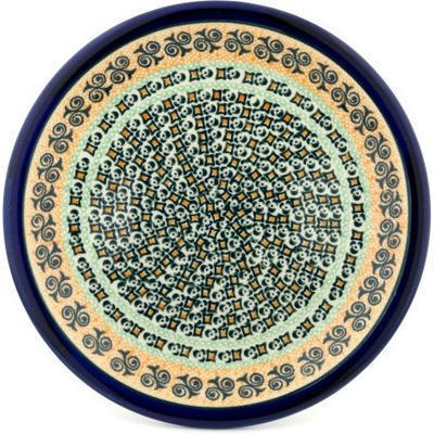 Polish Pottery Plate 11&quot; Mediterranean Swirl
